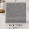 Premium gray face towel 12x12 inches by Zekrr, ultra-soft cotton washcloth for facial cleansing, skincare, and daily use.