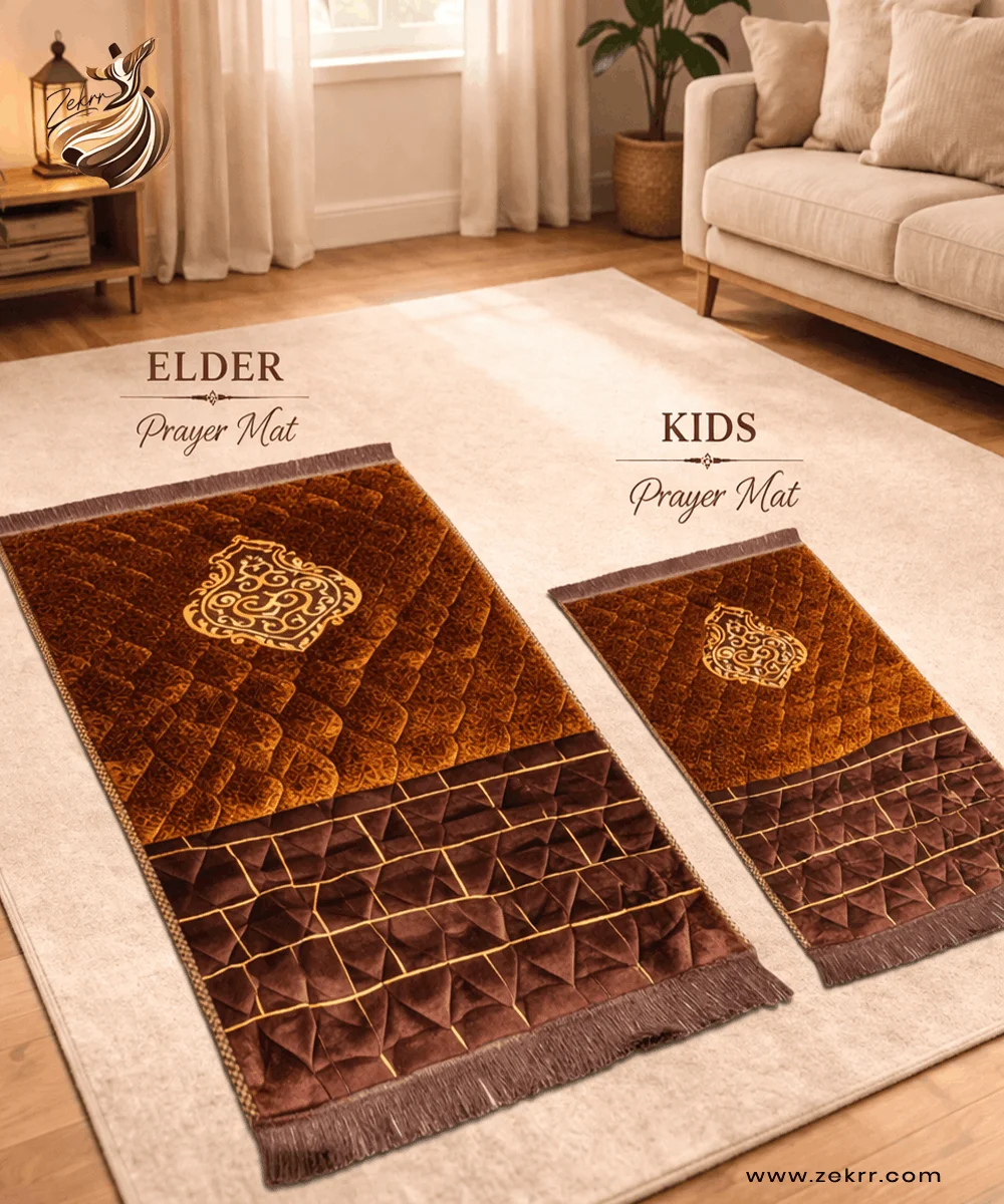 Zekrr Luxury Prayer Mat Set (Adult & Kids)